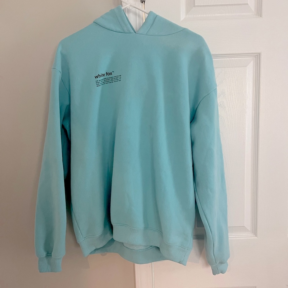 Blue white fox hoodie, size M/L